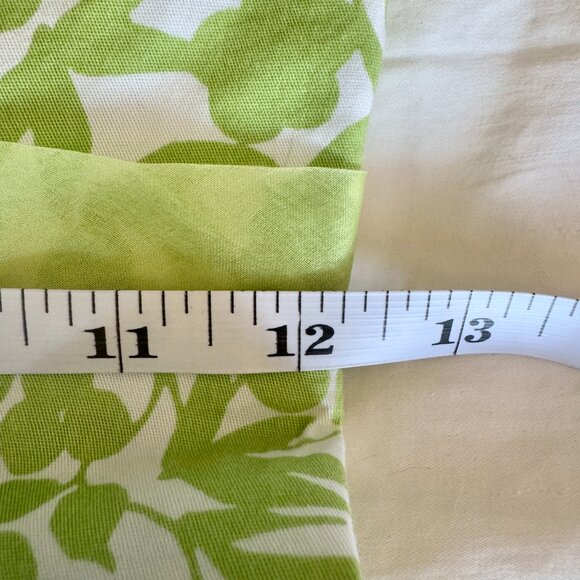 Lime Green and Off White Floral Tea Dress Vintage - Picture 9 of 12